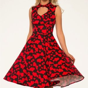 Hearts & Roses pin up fit and flare dress size US8